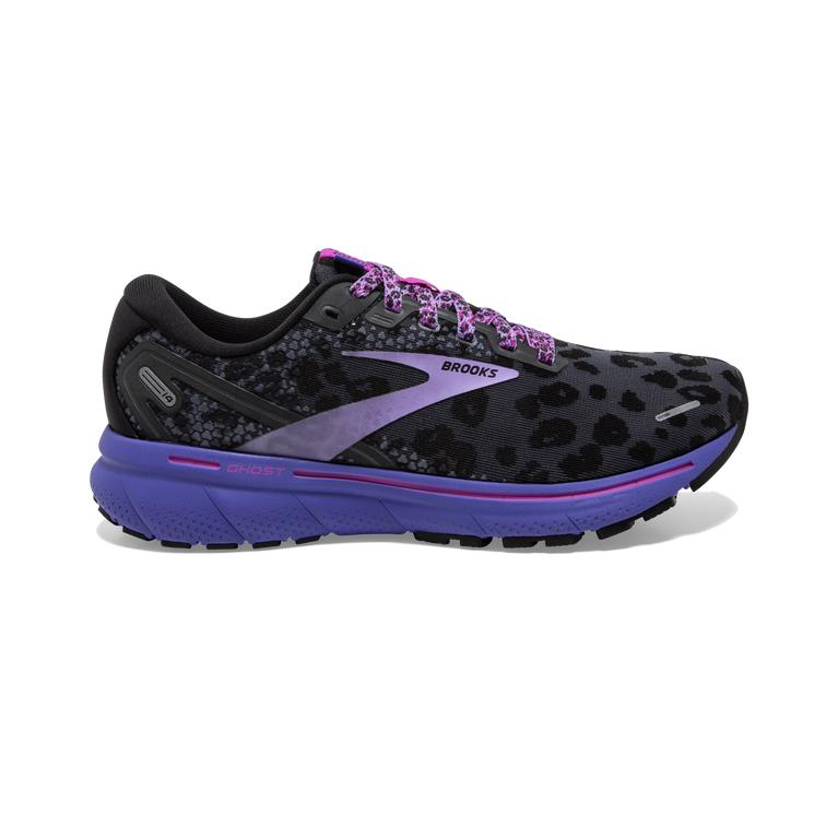 Brooks Ghost 14 Cushioned Women's Road Running Shoes - Ebony/Black/Purple (28465-IMRB)
